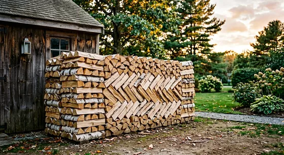 Укладка дров в Лесном, улица Рябиновая, 14