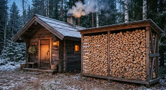 Укладка дров в Лесном, улица Кооперативная, 1